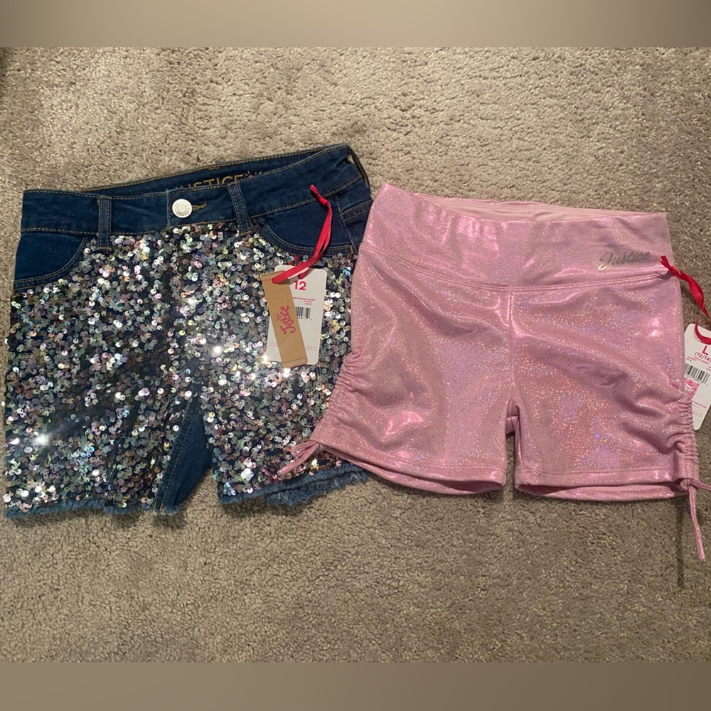2 pairs Justice shorts NWT